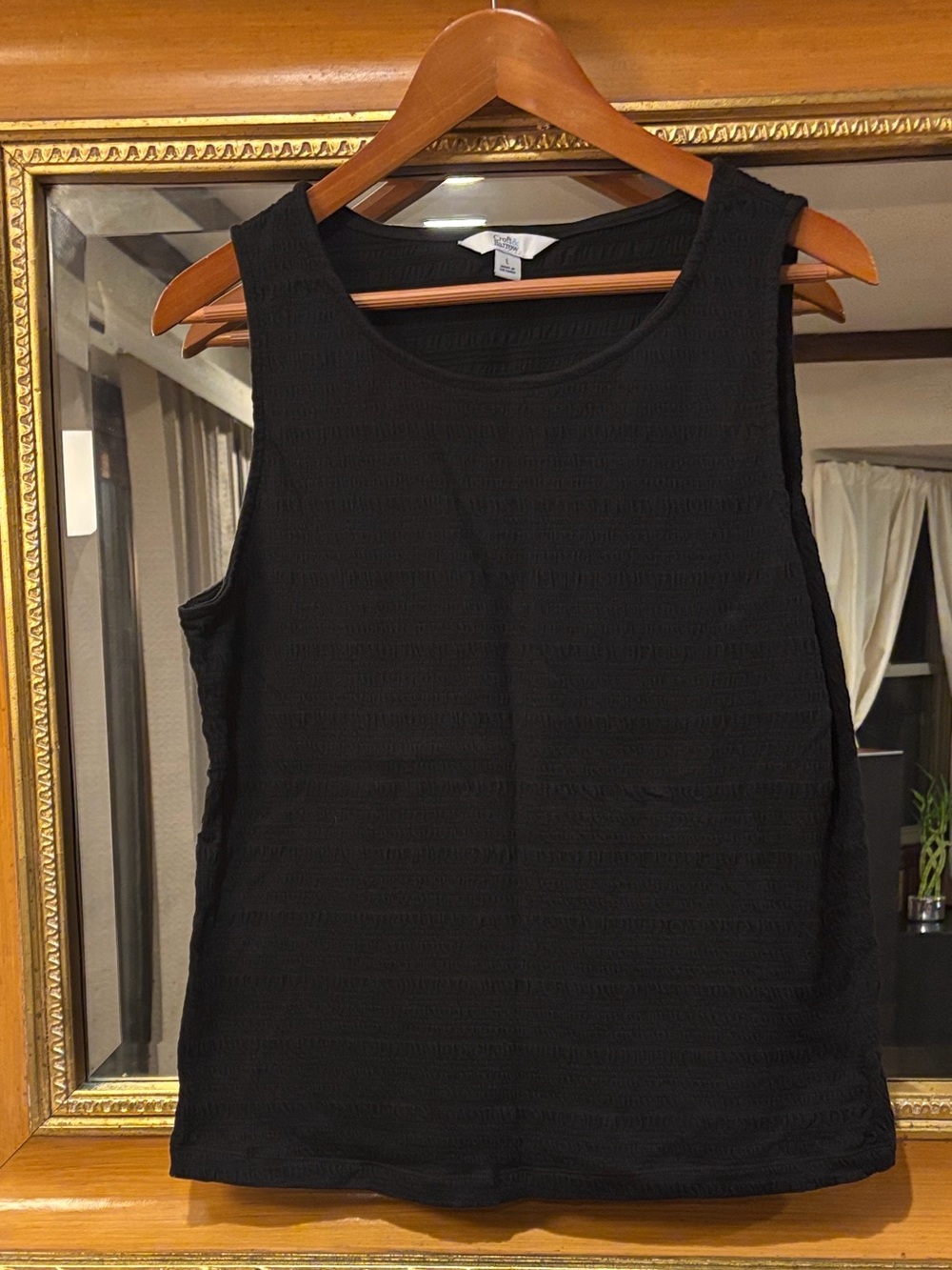 Croft & Barrow Black Textured Tank Top - Size L
